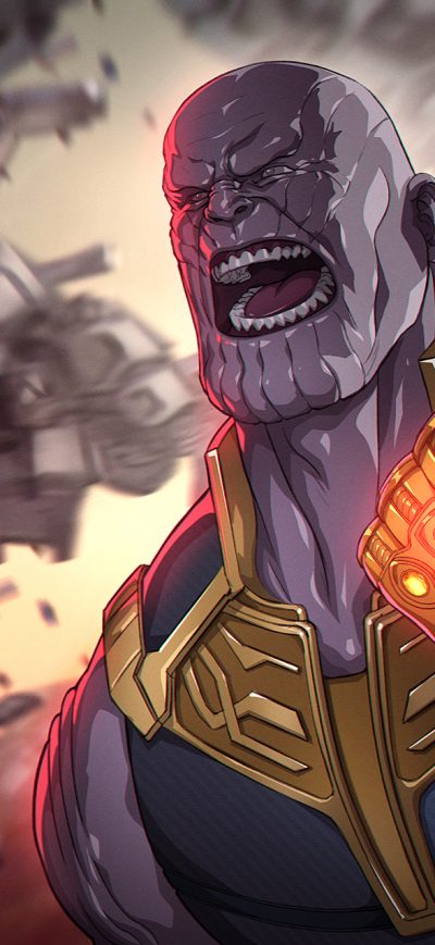 Fond d'écran iPhone Avengers Infinity War Thanos Gauntlet Artwork
