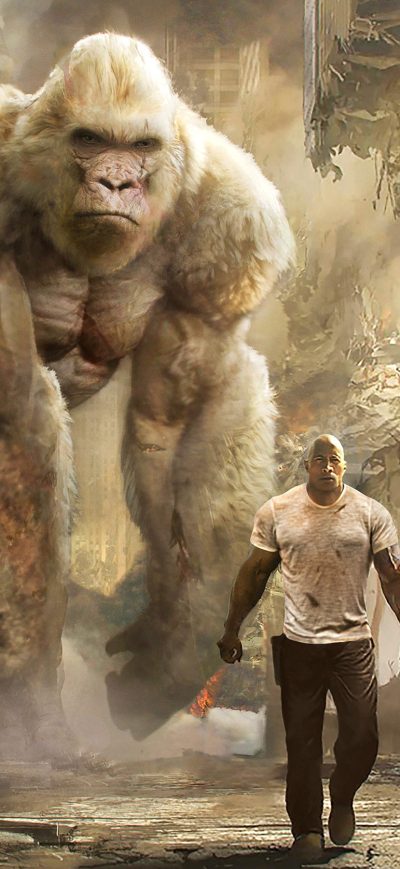 Fond d'écran iPhone Rampage Dwayne Johnson With George The Giant Gorilla