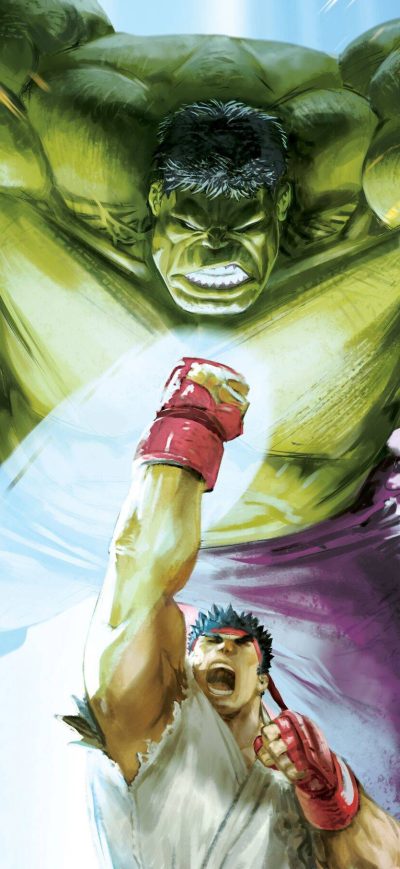 Fond d'écran iPhone Hulk Vs Ryu MVCI Artwork
