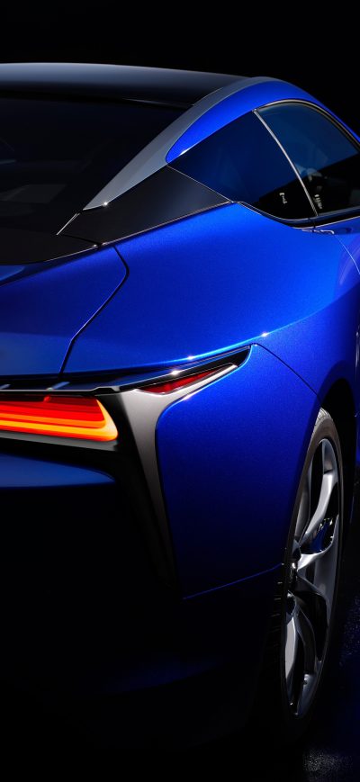 Fond d'écran iPhone Lexus LC 500h Structural Blue 2018 Rear