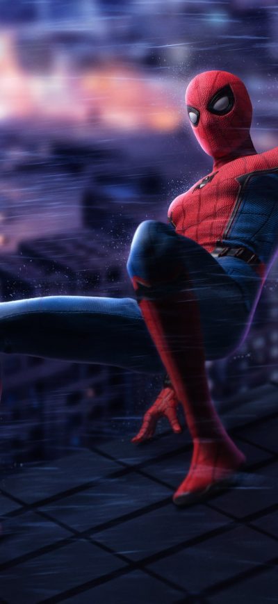 Fond d'écran iPhone Spiderman On The Wall 5k