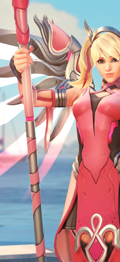 Fond d'écran iPhone Mercy Overwatch Pink Mercy Skin 4k