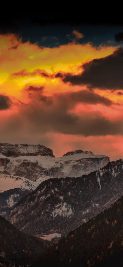 Fond d'écran iPhone Stock Nature Golden Hours Rocks Mountains Orange Sky 4k