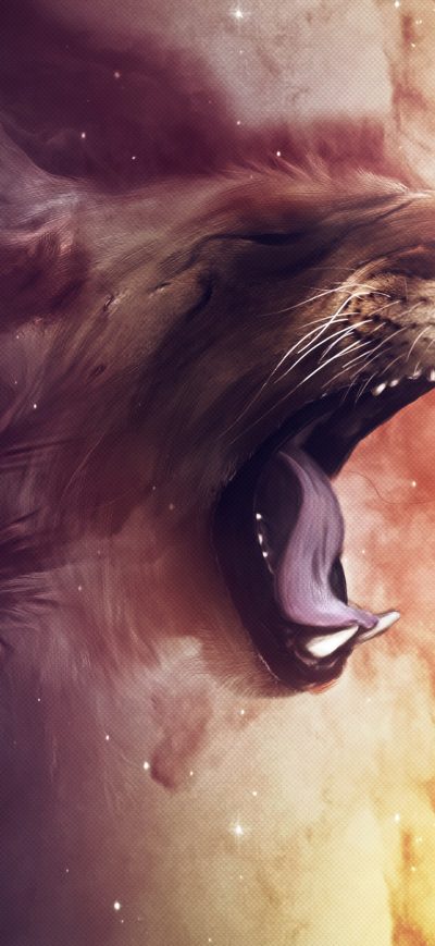 Fond d'écran iPhone Lion Roar Abstract Art