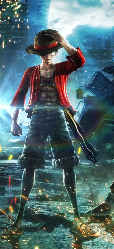 Fond d'écran iPhone Goku Monkey D Luffy Naruto Jump Force 8k