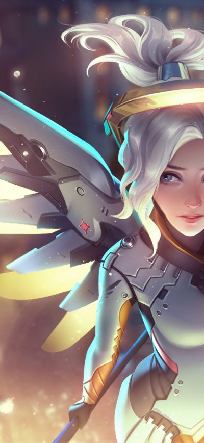 Fond d'écran iPhone Mercy Overwatch Artwork