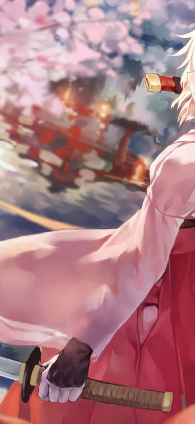 Fond d'écran iPhone Fate Grand Order Sakura Saber