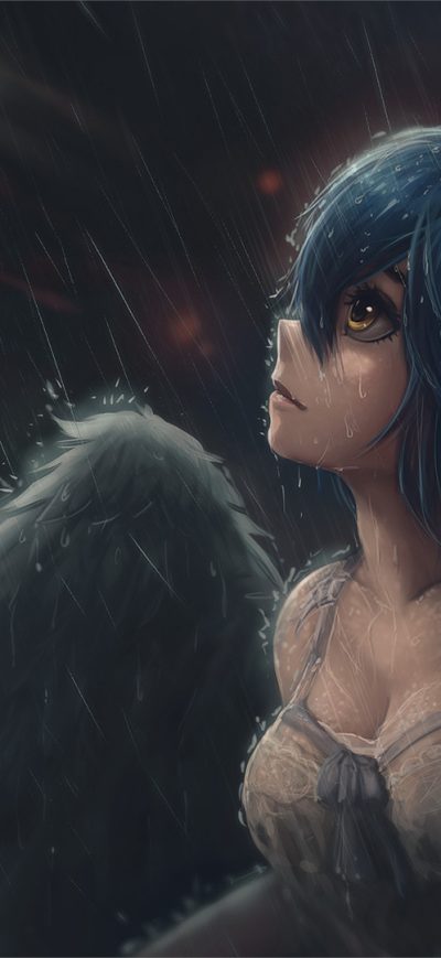 Fond d'écran iPhone Anime Girl Headphones Wings