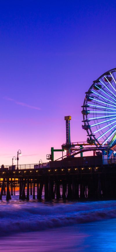 Fond d'écran iPhone Santa Monica Pier 5k