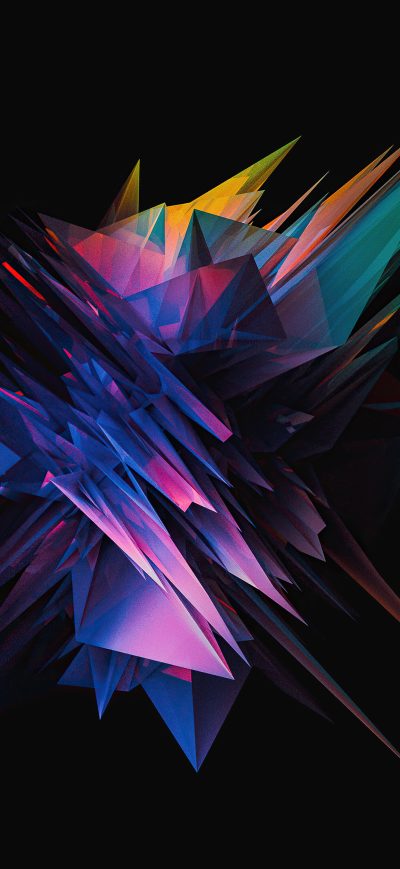 Fond d'écran iPhone Glass Abstract Sharp Shapes 5k