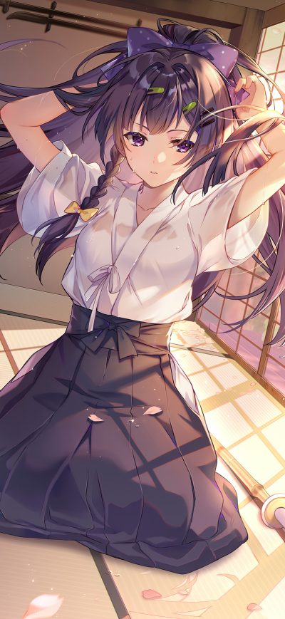 Fond d'écran iPhone Anime School Girl Getting Ready For School 4k