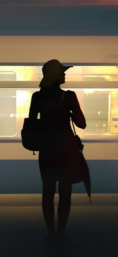 Fond d'écran Waiting At Platform 5k sur iPhone