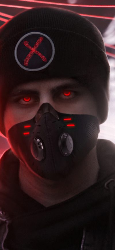 Fond d'écran iPhone Red Alert Glowing Eyes Boy 4k