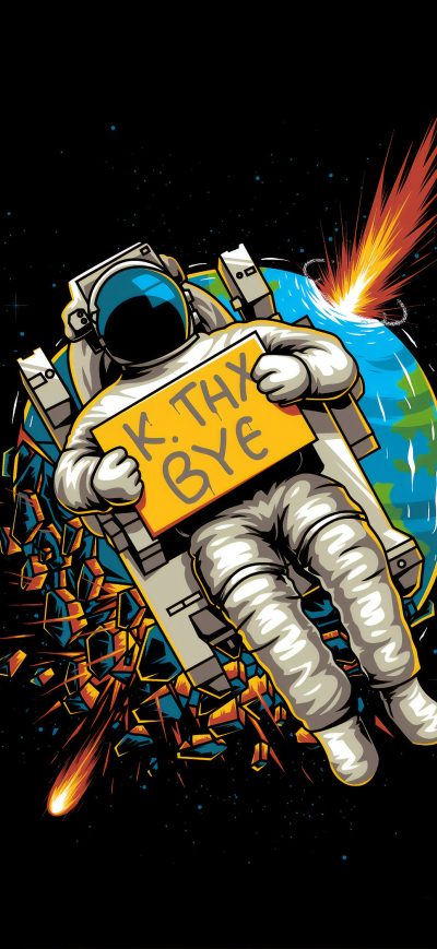 Fond d'écran iPhone Astronaut Okae Bye 4k