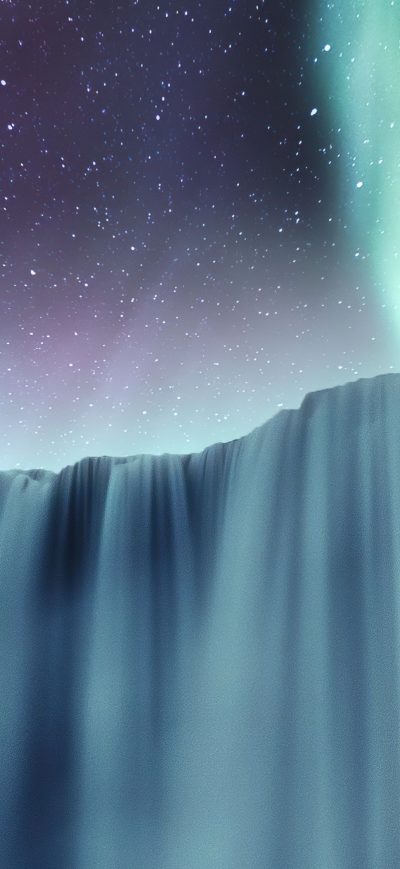 Fond d'écran iPhone Waterfall Aurora Northern Lights 4k