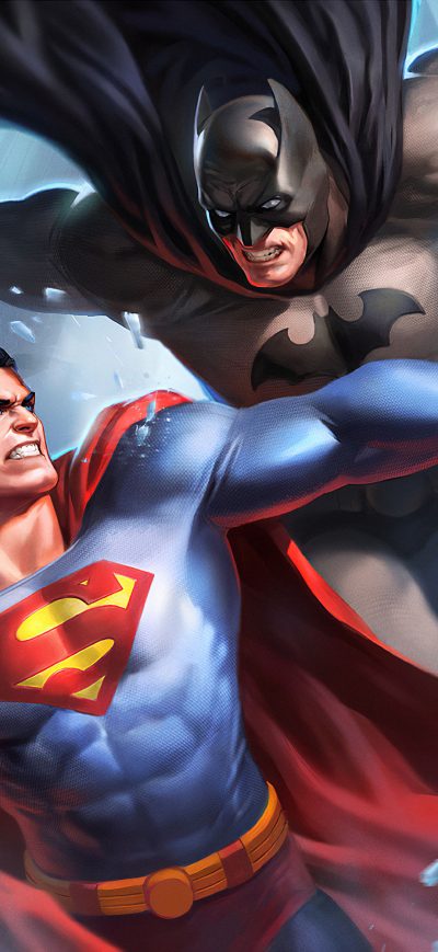 Fond d'écran iPhone Artwork Batman Superman Fight