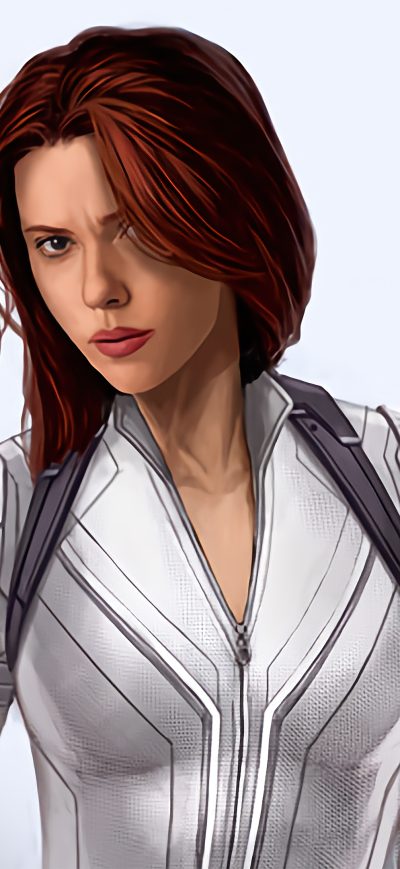 Fond d'écran iPhone Black Widow White Suit 4k