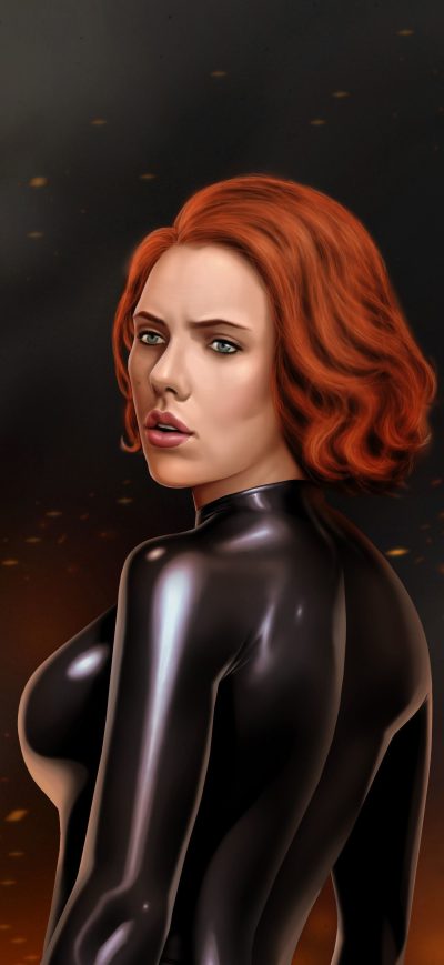 Fond d'écran iPhone Black Widow 5k Digital Artwork
