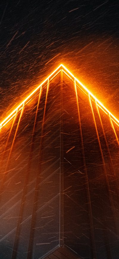 Fond d'écran iPhone Yello Lights Brown Wall Building 5k