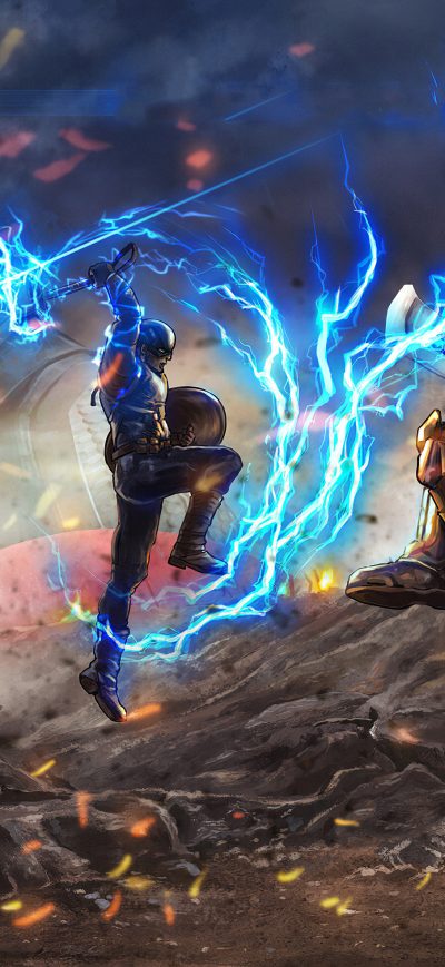 Fond d'écran iPhone Captain America Vs Thanos