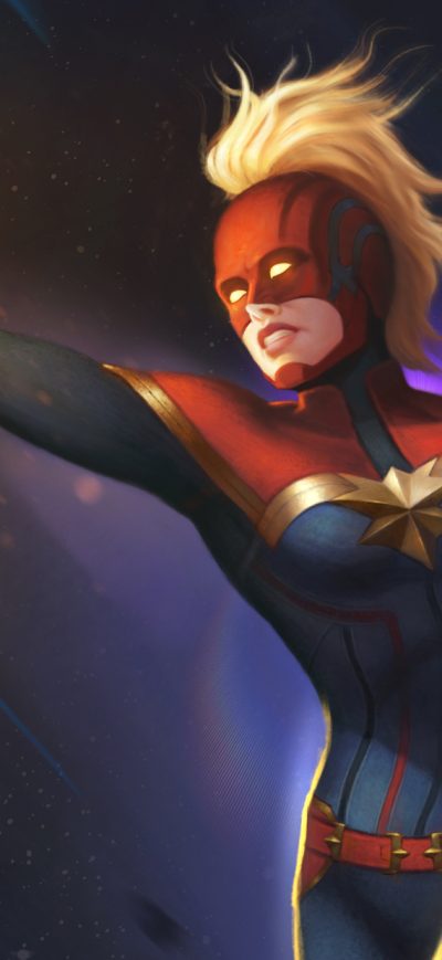 Fond d'écran iPhone Captain Marvel Arts New