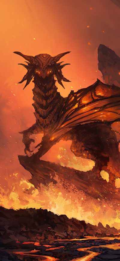Fond d'écran iPhone God Of Fire Dragon 4k