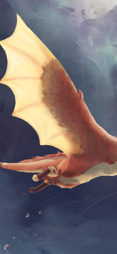 Fond d'écran iPhone Furry Dragon In Storm Clouds 4k