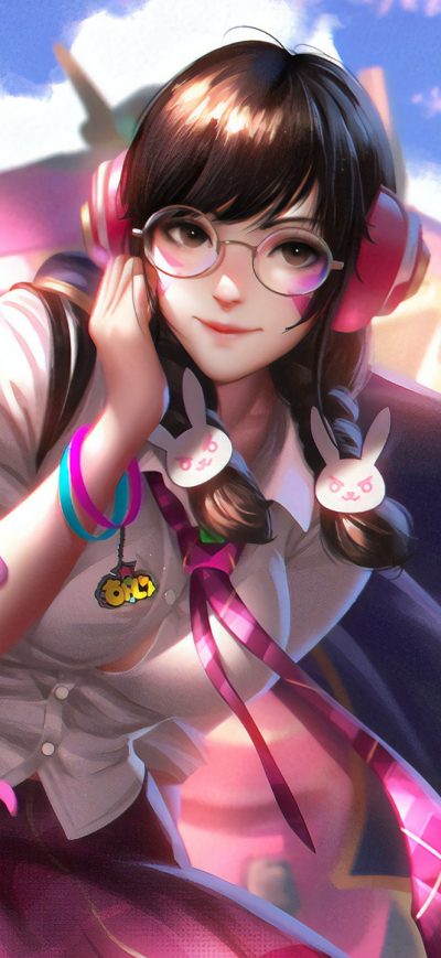 Fond d'écran iPhone Dva Overwatch School Girl