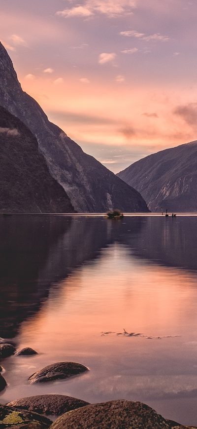 Fond d'écran iPhone Milford Sound Sunset New Zealand