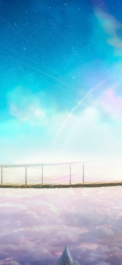 Fond d'écran Supernova Anime Landscape sur iPhone