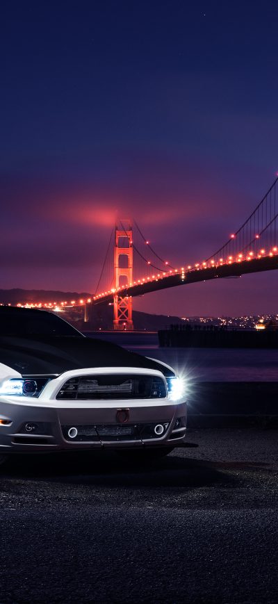 Fond d'écran iPhone Ford Mustang Golden Gate Bridge