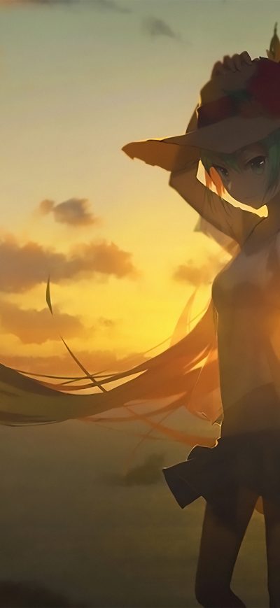 Fond d'écran iPhone Hatsune Miku Hat Evening 5k