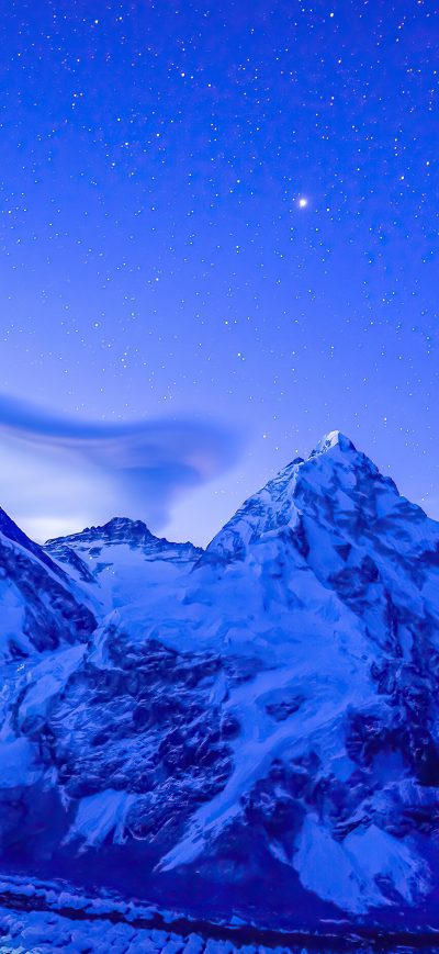 Fond d'écran iPhone Base Camp Lights Mount Everest 4k