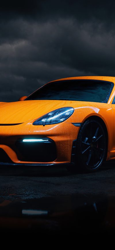 Fond d'écran iPhone Porsche Cayman GT4 Front 5k