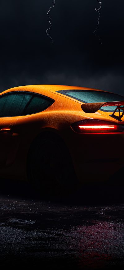 Fond d'écran iPhone Porsche Cayman GT4 Rear 5k