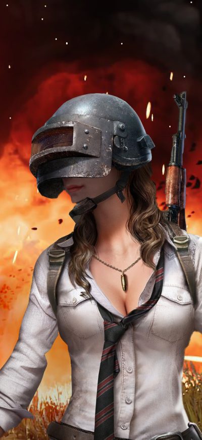 Fond d'écran iPhone Pubg Helmet Girl Artwork
