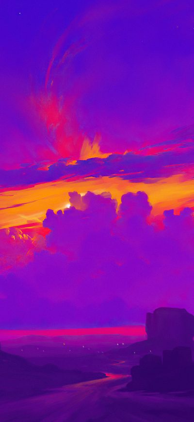 Fond d'écran iPhone Firery Twilight 4k