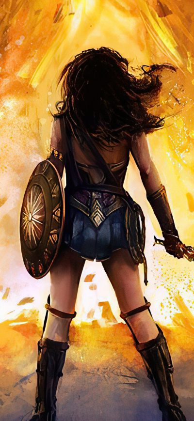 Fond d'écran iPhone Wonder Woman Vs Ares 4k