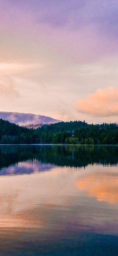 Fond d'écran iPhone Mirror Lake Reflection Sunset Scenic 5k