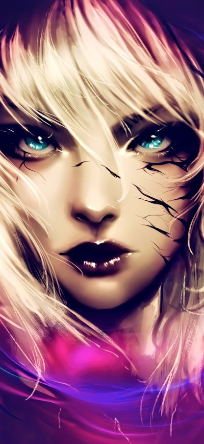 Fond d'écran iPhone Fantasy Blonde Hair Blue Eyes Artwork