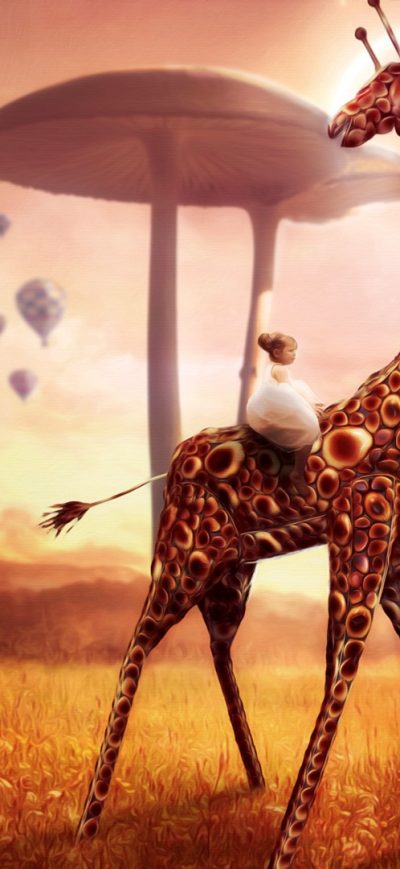 Fond d'écran iPhone Giraffe Dream Fantasy
