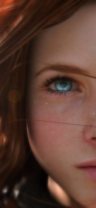 Fond d'écran iPhone Blue Eyes Redhead Women Artwork