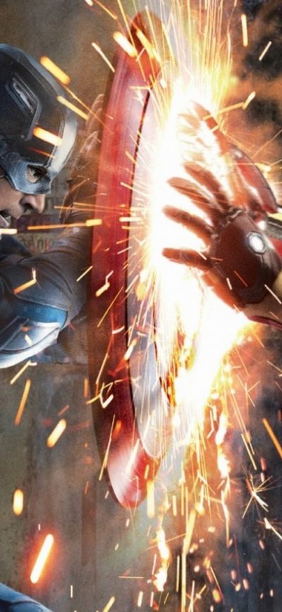 Fond d'écran iPhone Captain America Vs Iron Man Civil War