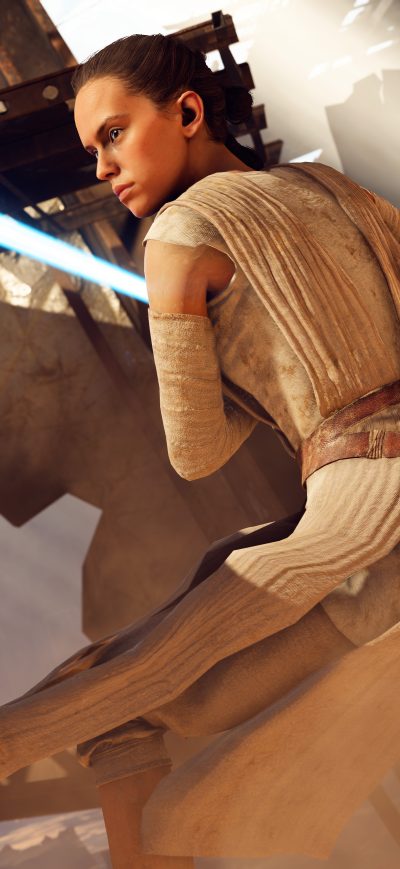Fond d'écran iPhone Rey Star Wars Battlefront 2 8k