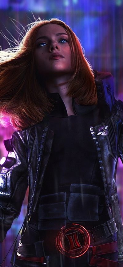 Fond d'écran iPhone Cyberpunk Black Widow 4k