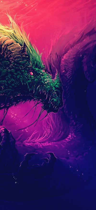 Fond d'écran iPhone Sea Serpent Digital Art 4k