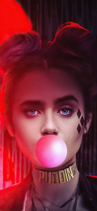 Fond d'écran iPhone Lilyjcollins As Harley Quinn 5k