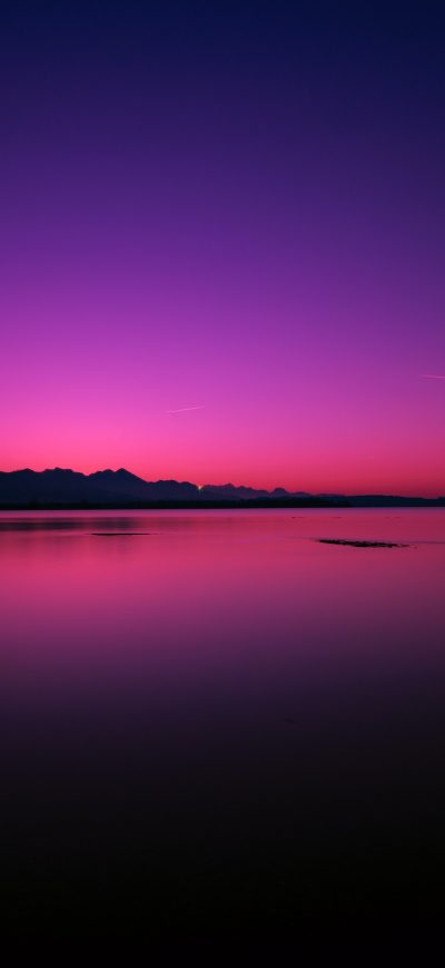 Fond d'écran iPhone Calm Water Body Pink Evening 4k