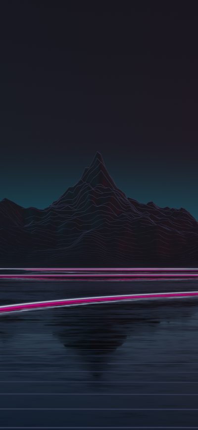 Fond d'écran iPhone Synthwave Road 4k