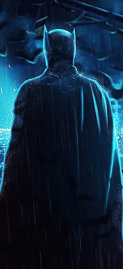 Fond d'écran iPhone The Batman Over Gotham City 4k